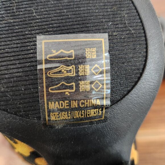 Qupid Womens Slay Faux Suede Animal Print Ankle Bootie Slingback Black Brown 6.5 - Picture 7 of 8